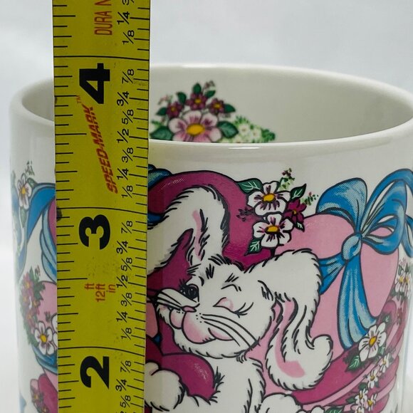 Bunny & Blooms Ceramic Mug 11 Oz 1995 Flowers Inc. Balloons Korea - Picture 10 of 11